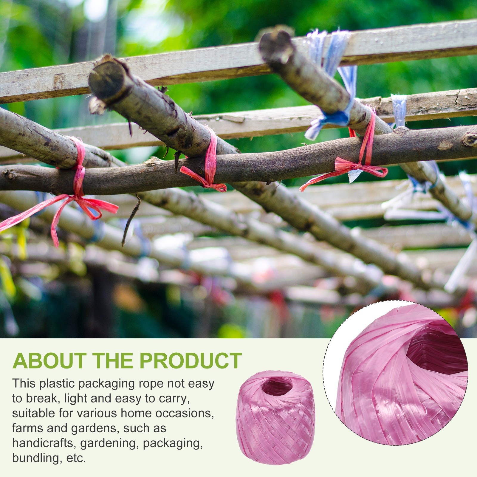 Polyester Nylon Plastic Rope Twine 30 Mm-135 m Long Household Packing Pink gallery