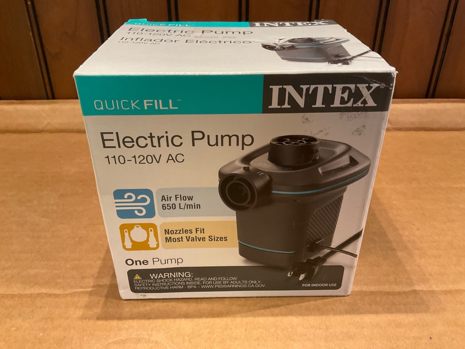 Intex 120V Quick Fill AC Electric Air Pump with 3 Nozzles, Black Brand New gallery