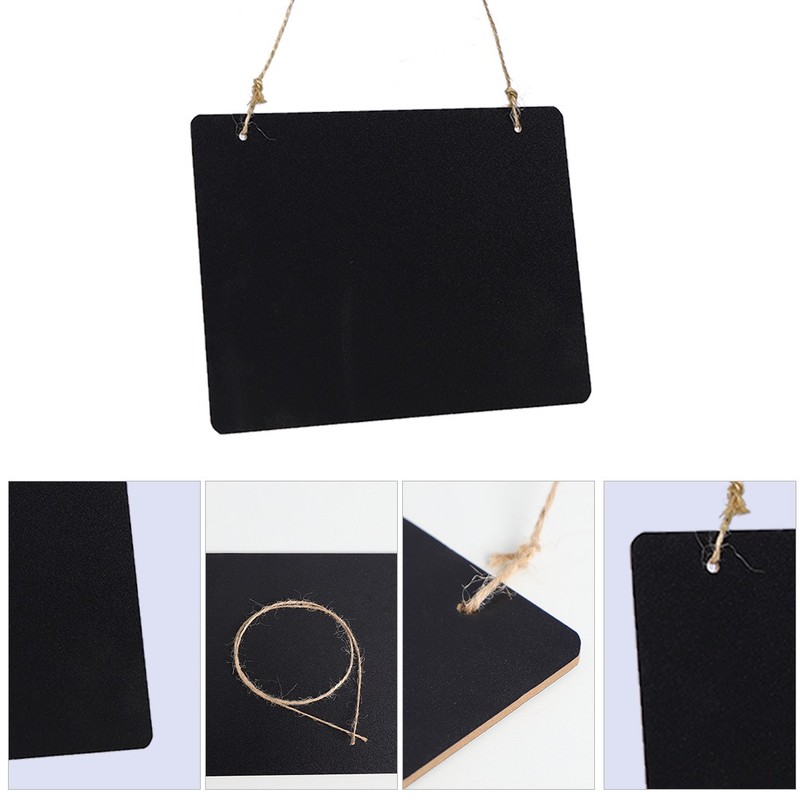 Rectangle Shape Wood Mini Chalkboard Sign Tag with Hanging Rope Board Signs gallery