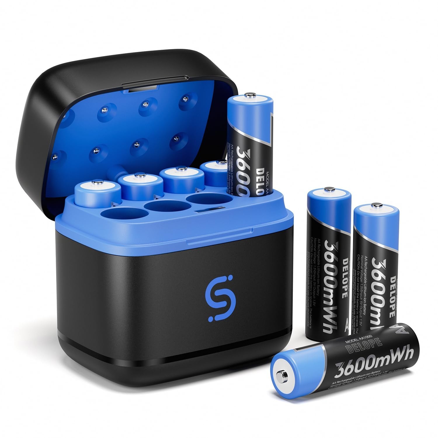 AA Batteries with Charger, Rechargeable AA Lithium Battery with Integrated Ch... gallery