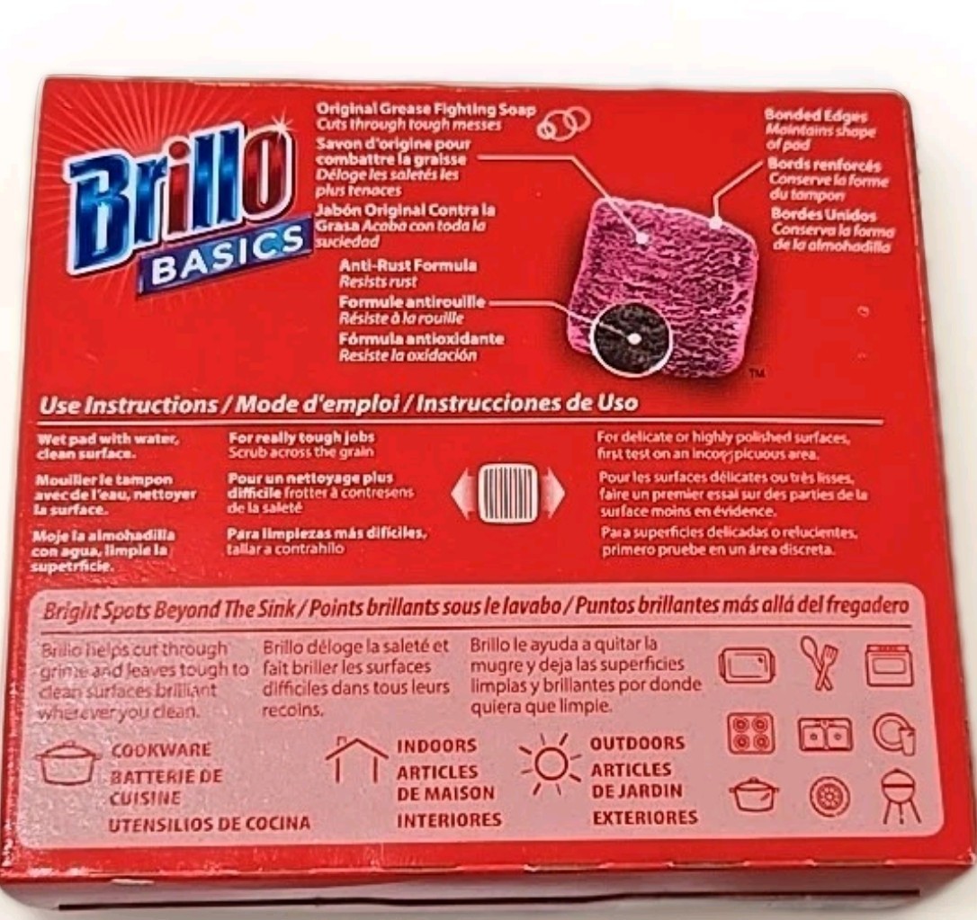 2 Boxes Brillo Basics 16 Steel Wool Soap Pads Anti Rust New gallery