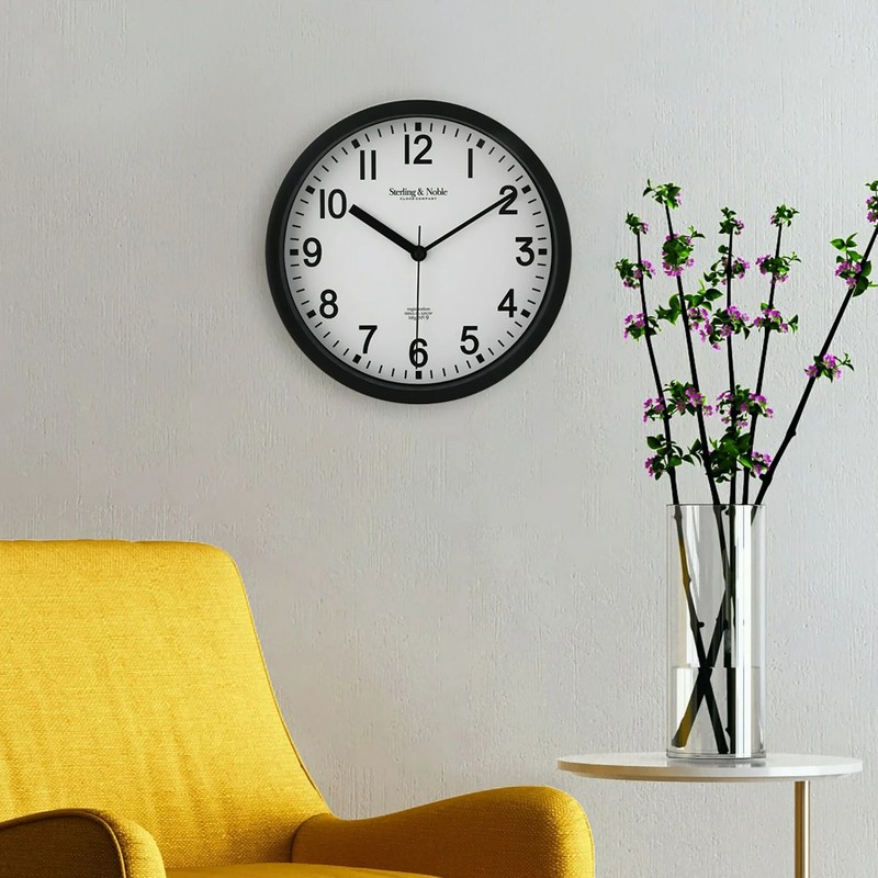 Mainstays Basic Indoor 8.78" Black Analog Round Modern Wall Clock gallery