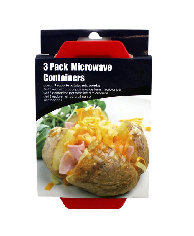 Dependable Industries 3 Pack Microwave Baked Potato Cooker BPA Free Plastic gallery