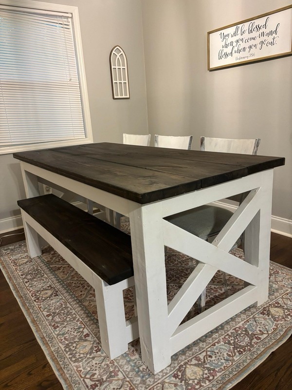 Custom Built Dining Table And Bench gallery