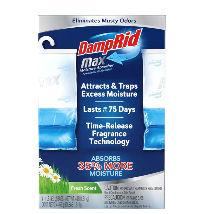 DampRid Max Moisture Absorber Hanging Bag 4pk Fresh Scent Closet gallery