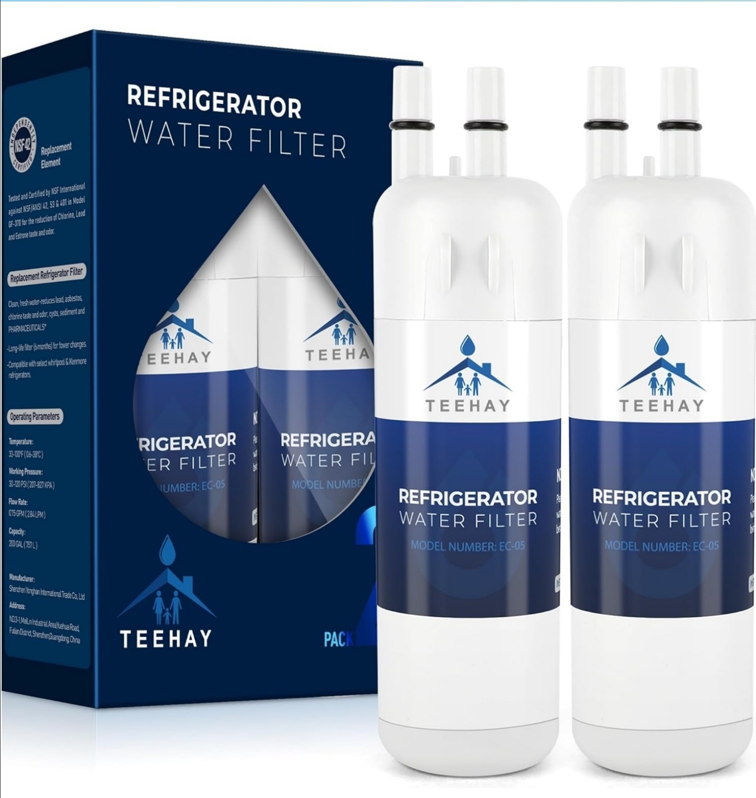 2 Pck Fridge Filter - EDR1RXD1, W10295370A, Filter 1, 46-9081, 46-9930, KAD1RXD1 gallery