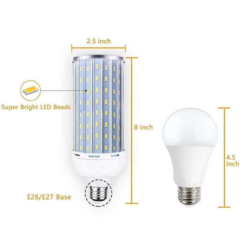 60W LED Corn Light Bulb Lamp, 6000LM E26/E27 6000K 85V~265V Super Bright Ligh... gallery