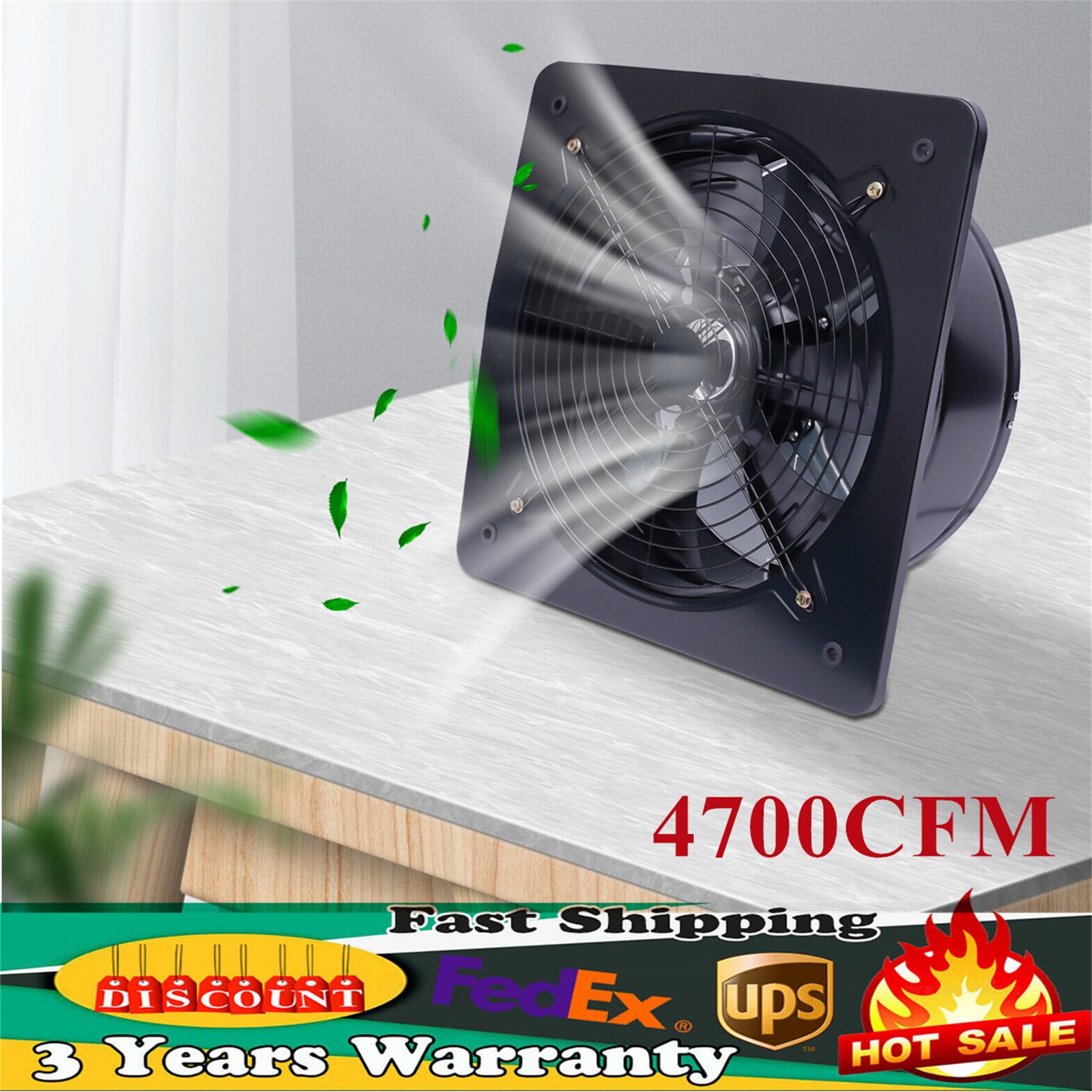 Fan 16'' Utility Blower Fan 4700CFM Industrial Axial Flow Fan us gallery