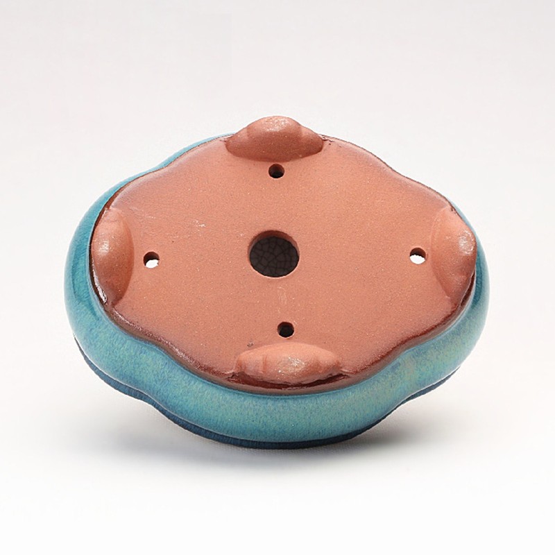 Ceramic Small Oval Glazed Bonsai Planter Pot Cactus Succulent Pots Drainage Hole gallery