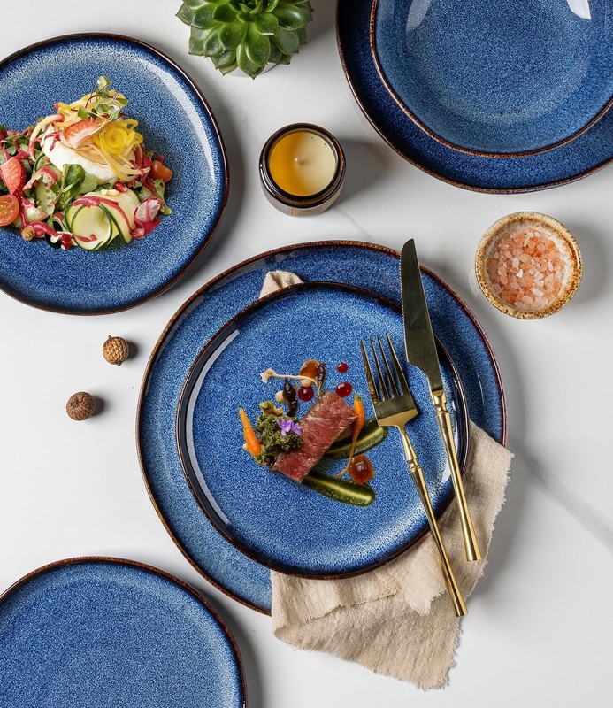 Stoneware Dinnerware Sets for 6-18 PcsSummer Beach Gift Organic Clay Handmade gallery