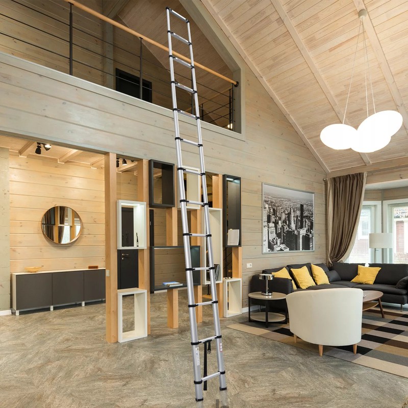 Telescoping Ladder Extension Ladders Folding Non-Slip Aluminum 10.5/12.5/14.5FT gallery