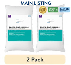 2 Pack Back & Side Sleeper Bed Pillow King Extra Firm Support