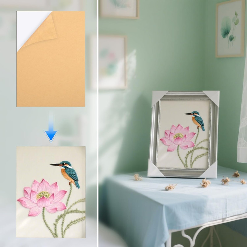 5 Pcs Self Stick Mounting Board for Cross Stitch, 9 X 12 inch Sticky Board White gallery