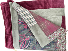 Patchwork Pillow Shams Silk Blend Pair 2 Quilted Floral Standard Boho Rare