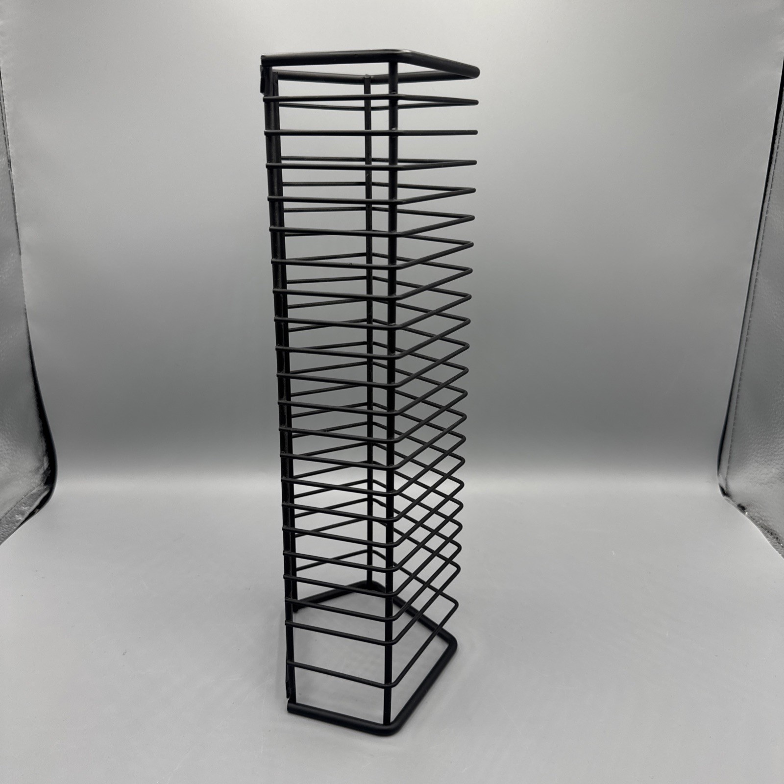 Vintage Black Metal Wire CD Tower Rack | 24 Capacity | Wall Mount or Tabletop gallery