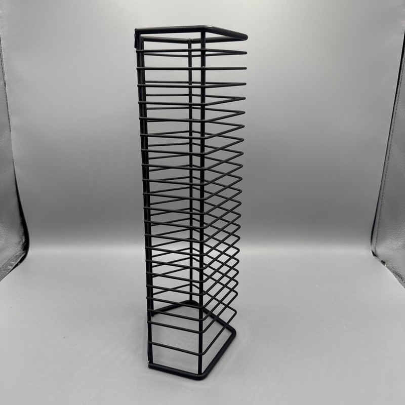 Vintage Black Metal Wire CD Tower Rack | 24 Capacity | Wall Mount or Tabletop gallery