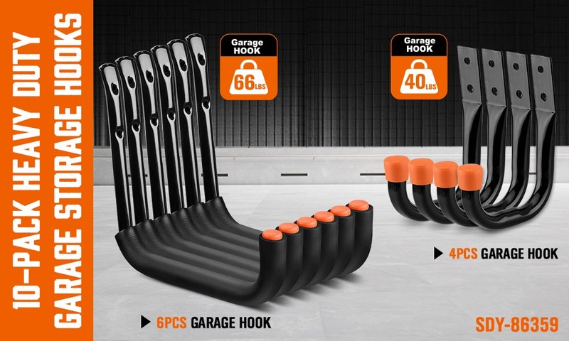 10PC Garage Utility Hooks 9" & 6” Wall Hook for Bikes Kayak and Hanging Ladders gallery