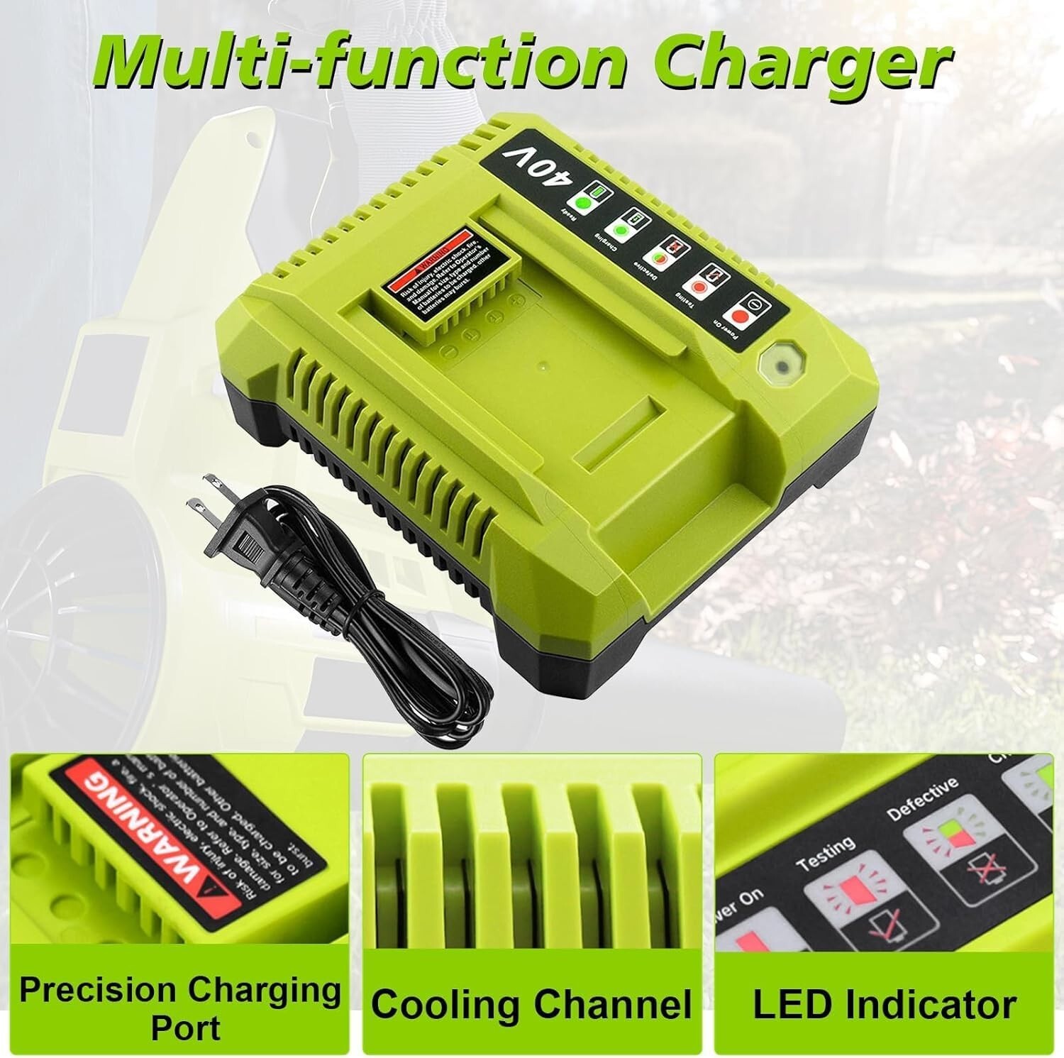 2 Pack 7500mAh OP4026 Replacement for Ryobi 40V Lithium Battery / Charger Combo gallery