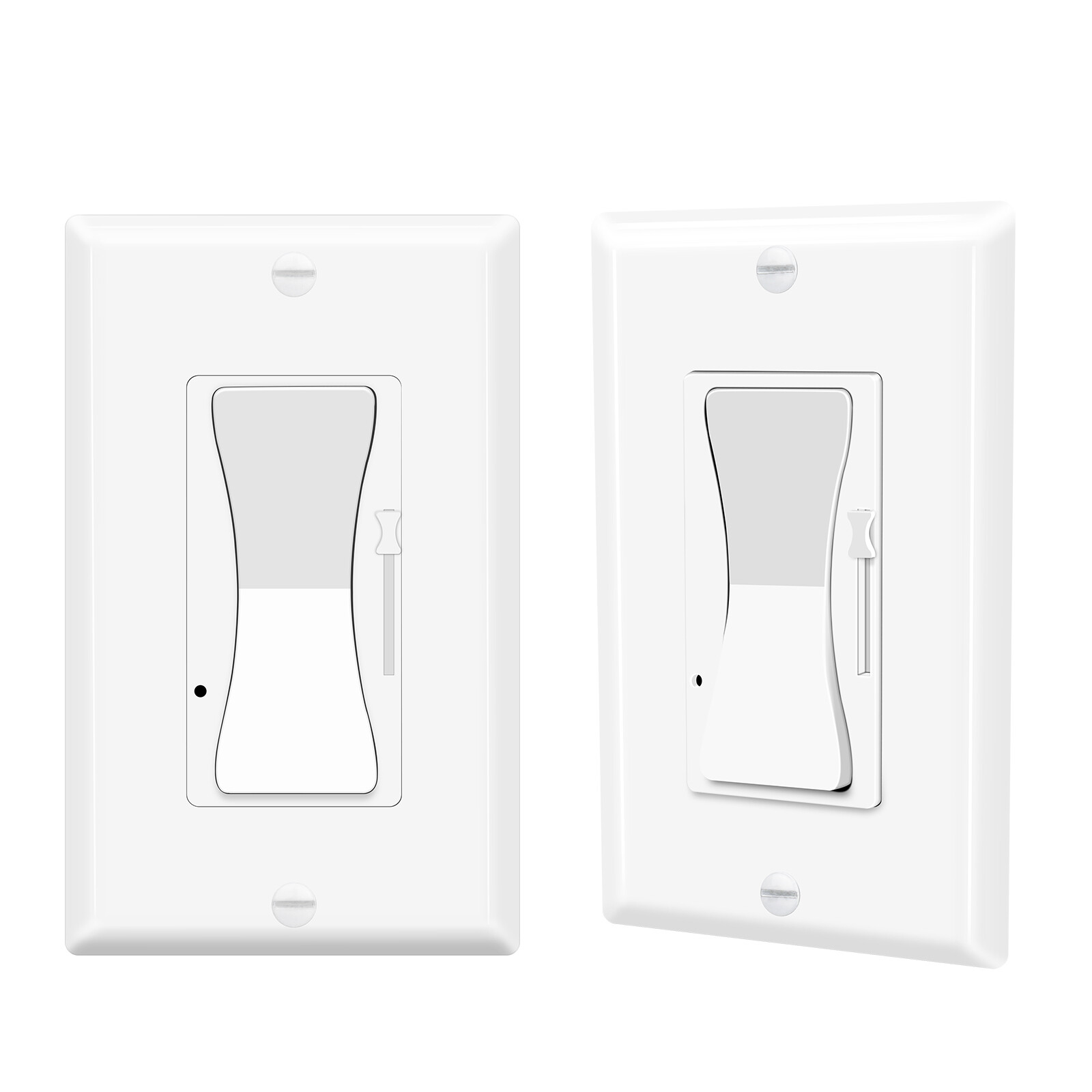 LED Decora Rocker Dimmer 3-Way Switch CFL 600W LED 150W with Wall Plate Cover ×2 gallery
