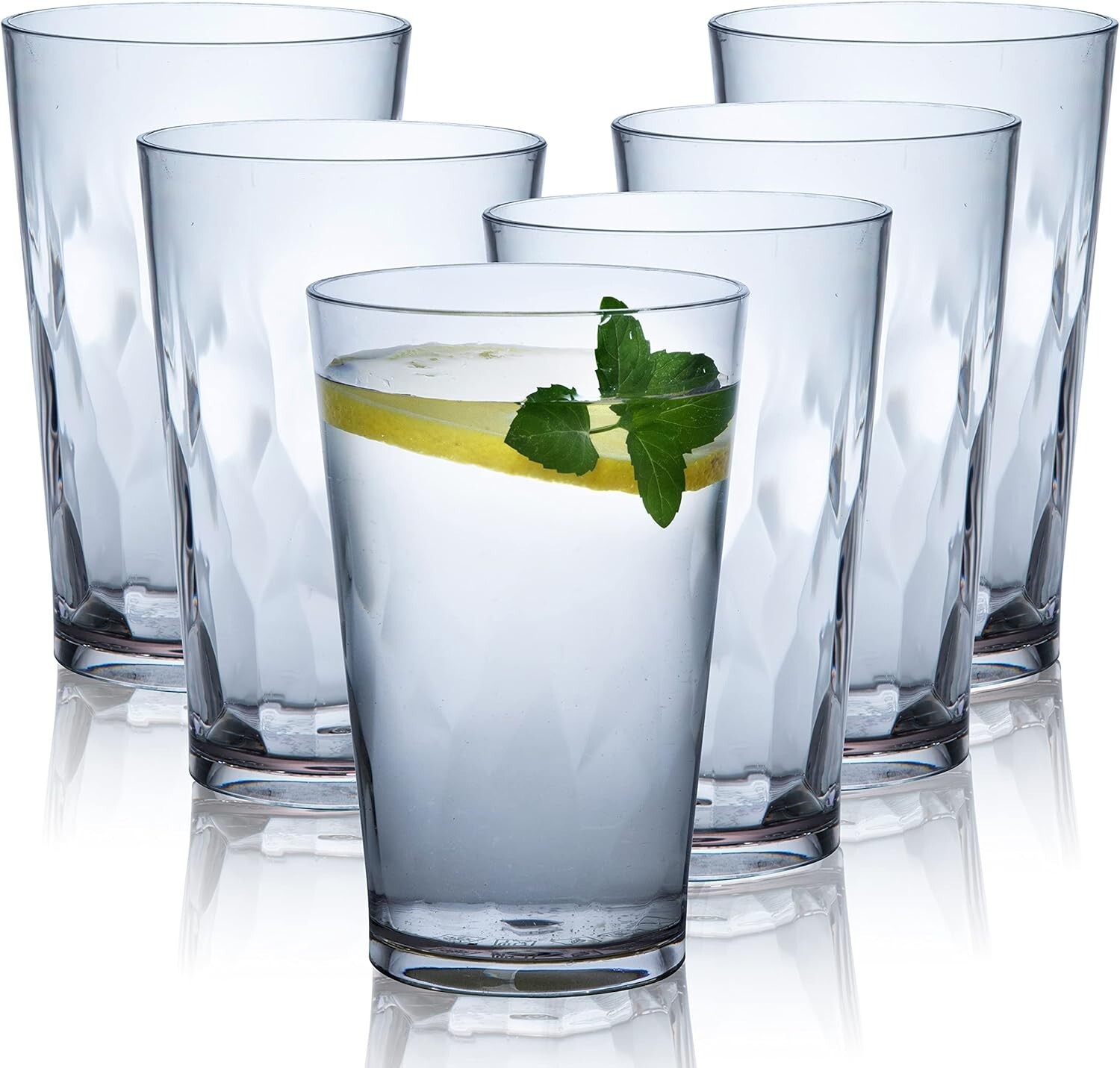 Unbreakable Plastic Drinking Glasses Set 6 Shatterproof Drinking Cups 20/16 Oz gallery