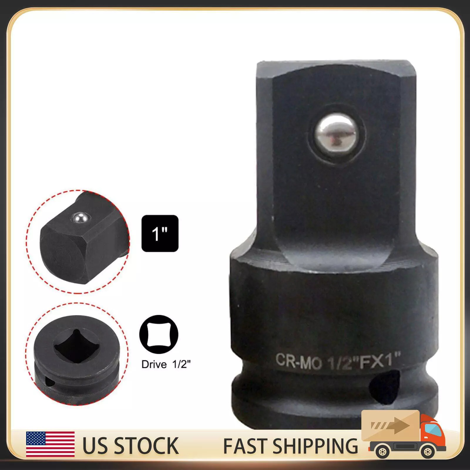1/2 Inch Drive x 1 Inch Impact Socket Adapter Female to Male Cr-Mo gallery