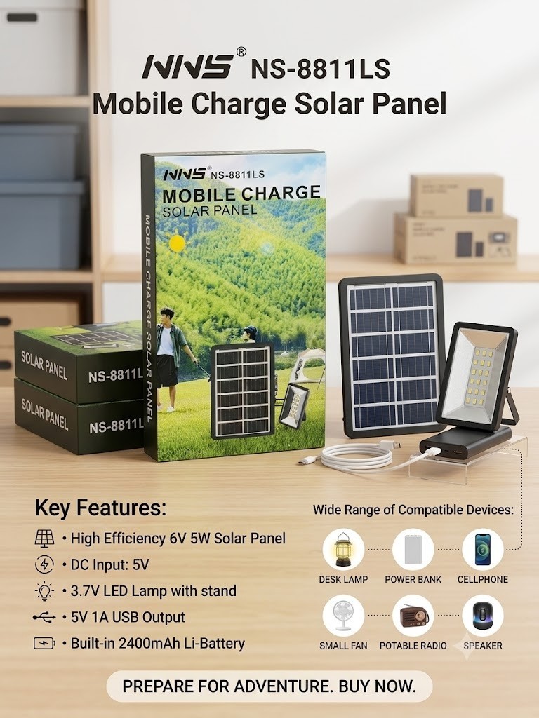 1-pack Portable Solar Panel Charger USB 5V 5W Outdoor Camping Power Bank gallery