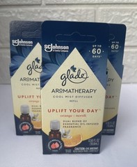 Glade Aromatherapy Orange Neroli Cool Mist Lot of 3 Oil Diffuser Refill