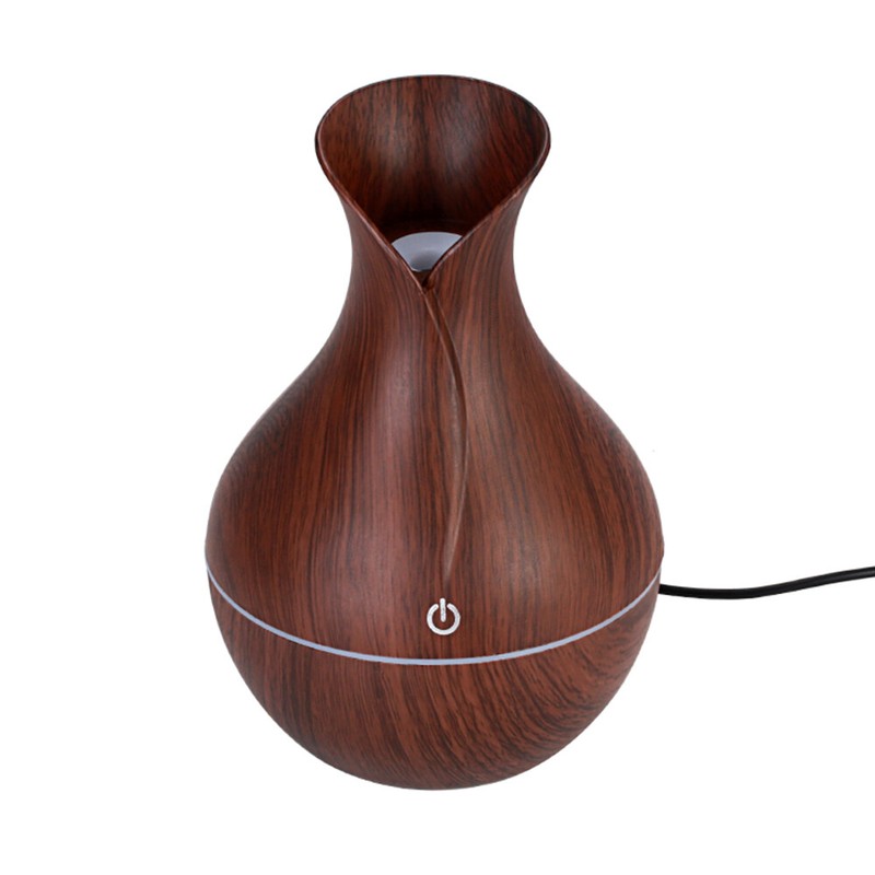 Essential Oil Diffuser Humidifier Aromatherapy Walnut Wood Grain Vase Aroma LED gallery