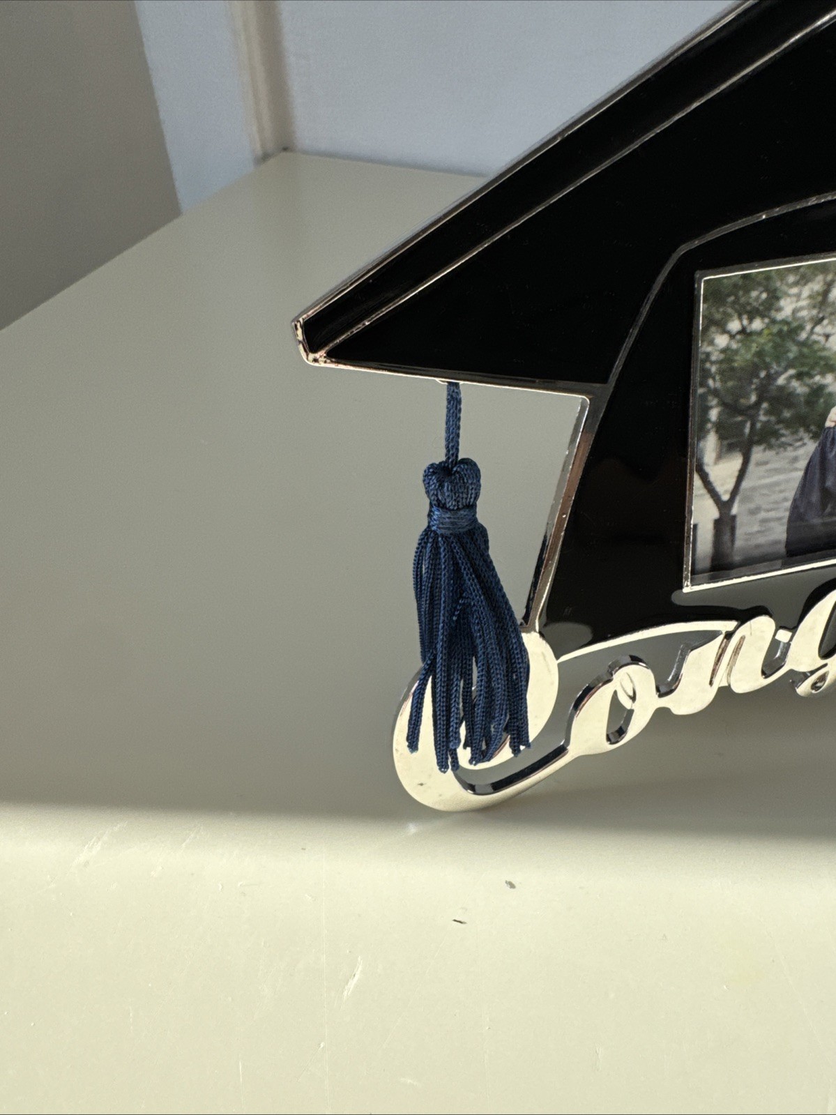 +graduation Congratulations Photo Tabletop Picture Frame 3x2 inch Black metal gallery