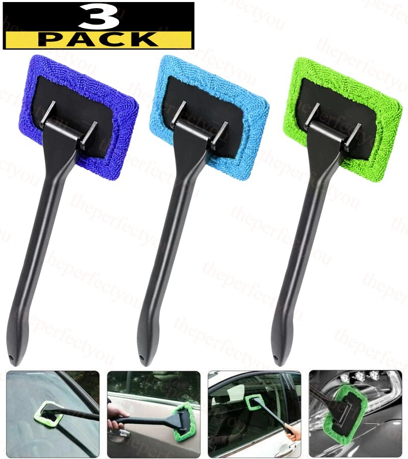 3 Pack Window Windshield Cleaning Tool Microfiber Car Wiper Cleaner Glass Brush gallery
