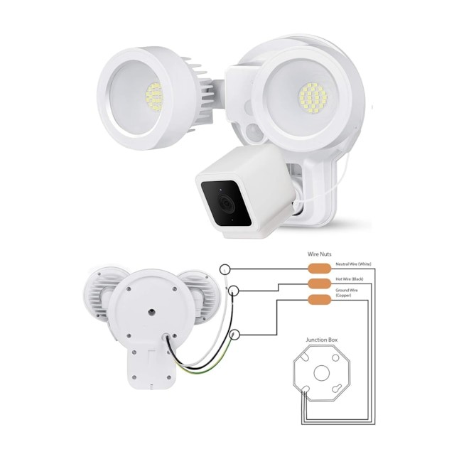 Wasserstein 3-in-1 Floodlight w/Charger & Mount White Wyze Cam V3 Motion Sensor gallery