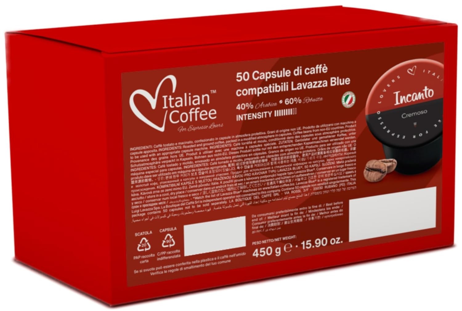 Italian Espresso Coffee Capsules Compatible Lavazza BLUE Espresso Machine Pods gallery