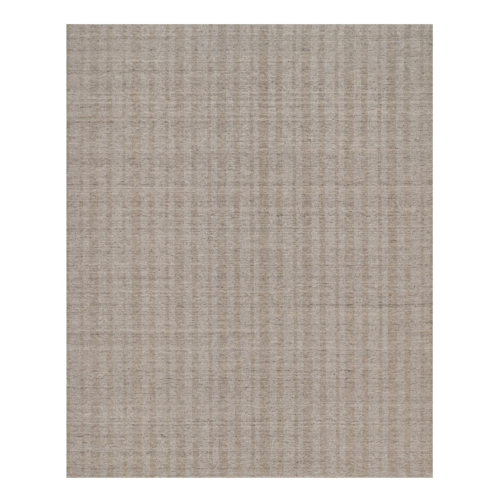 8'1"x10' Tan Brown Hand Loomed Vertical Stripes Design Natural Wool Rug R91665 gallery