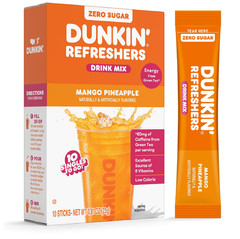 Dunkin’ Refreshers Singles To Go! Powdered drink mix packets, Mango Pineapple,10