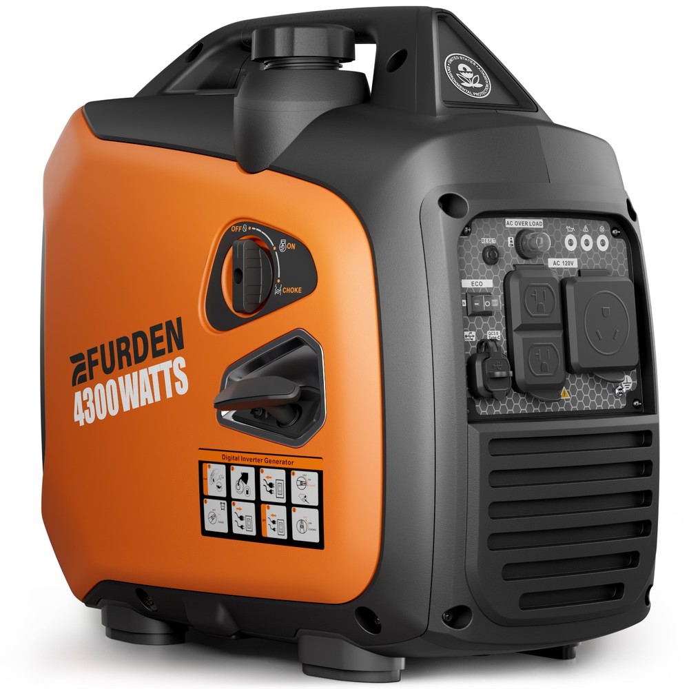 Efurden 4300W Lightweight Portable Inverter Generator Gas ECO Mode for Home & RV