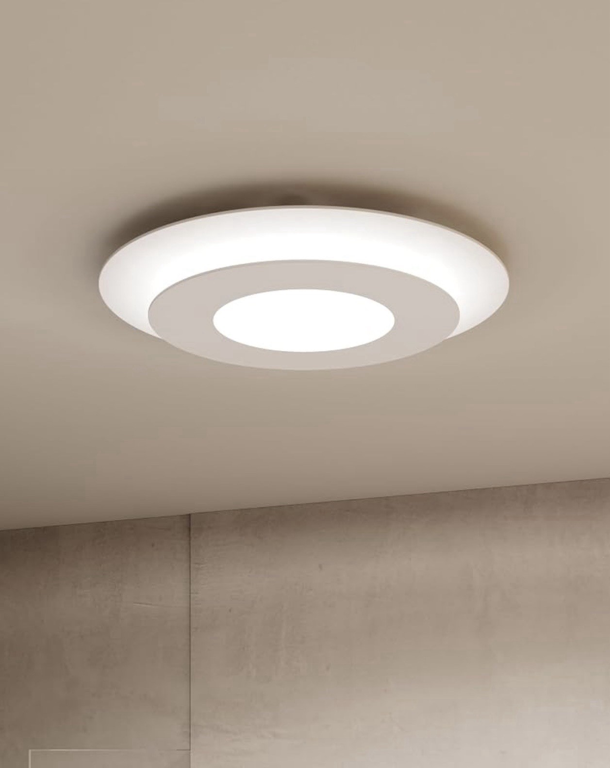 Sonneman Offset 16” Round LED Surface Mount Dimmable Light Textured White 3000K gallery