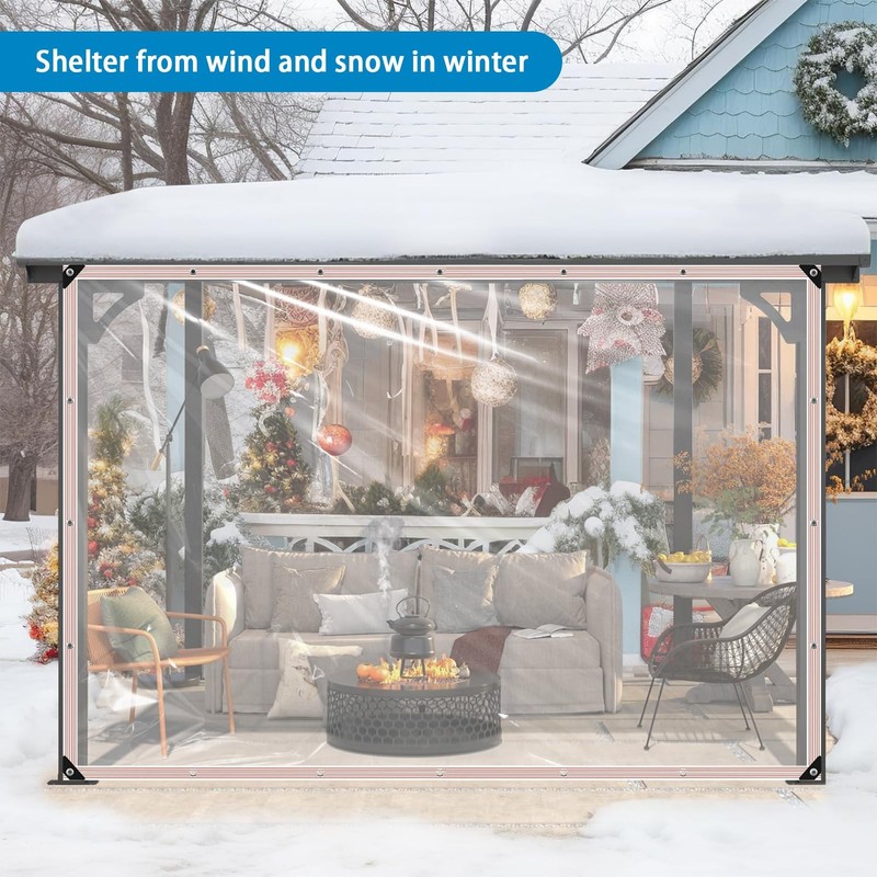 Clear Tarps Heavy Duty Waterproof 4x6FT,Clear Plastic Tarp with Grommets,Tran... gallery