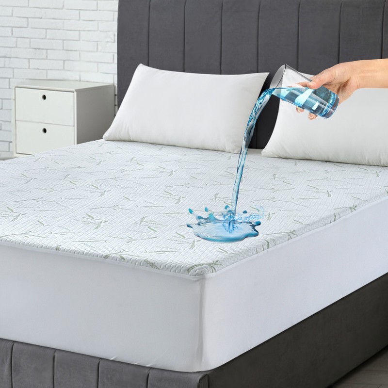 Waterproof Bamboo Mattress Protector Hypoallergenic Breathable Fitted Bed Covers gallery
