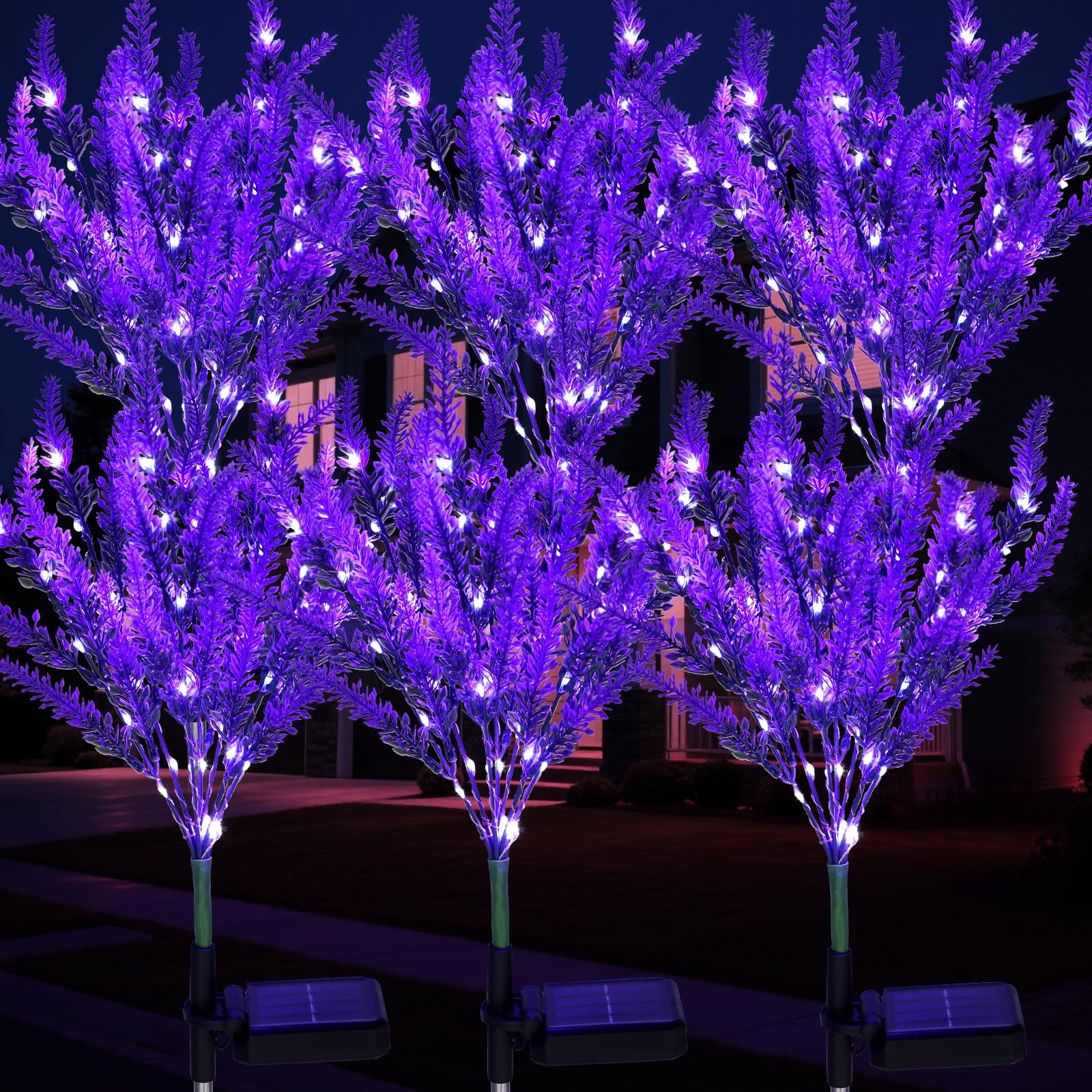 6-Pack Waterproof Lavender Solar LED Flower Lights for Outdoor Garden Yard Patio gallery