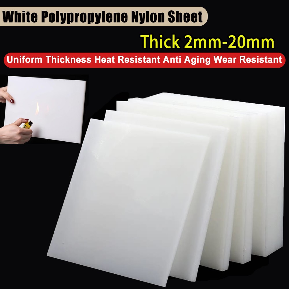 White Polypropylene Nylon Sheet Plastic Plate Board 2mm-20mmThick 100/200/300mm gallery