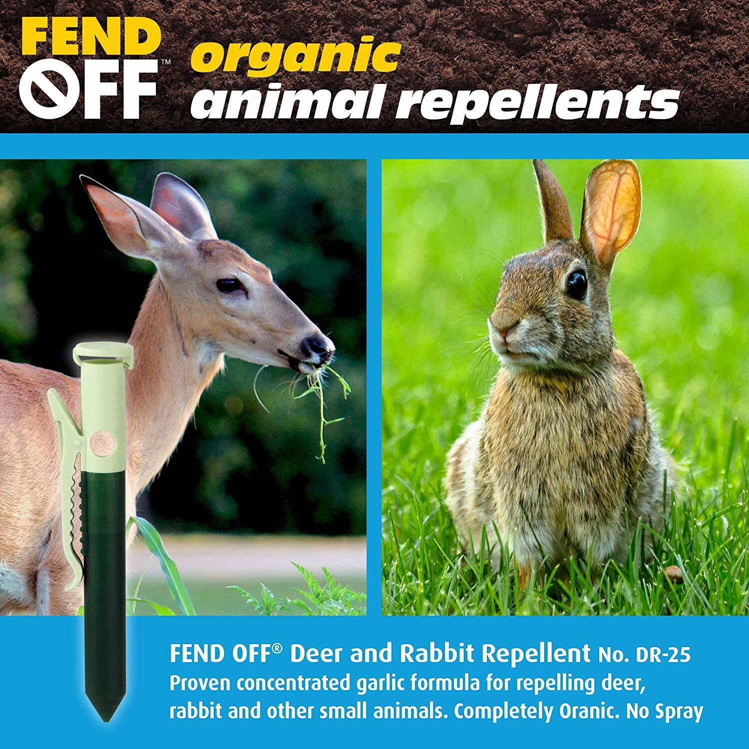 Fend Off Deer Rabbit REPELLENT Organic Garlic Odor Clips 25pk Garden Tree Plant gallery