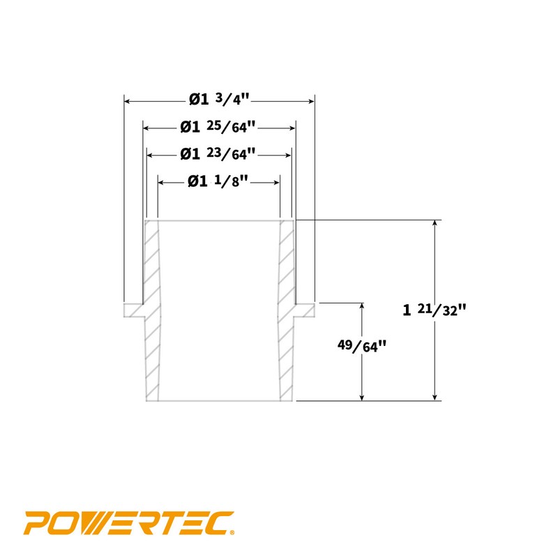 POWERTEC 4 in 1 Adapter Modular Step Dust Collector Hose Fittings (70297) gallery