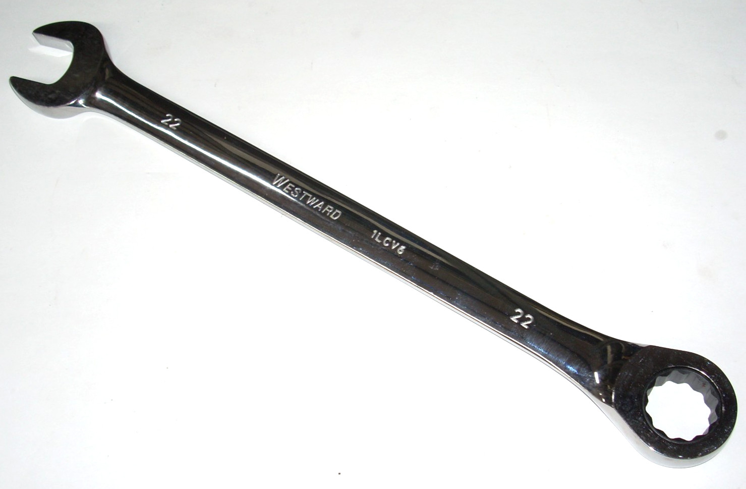 Westward 22 mm Ratcheting Combination Wrench 13" OAL Chrome Vandium - 1LCV6G gallery