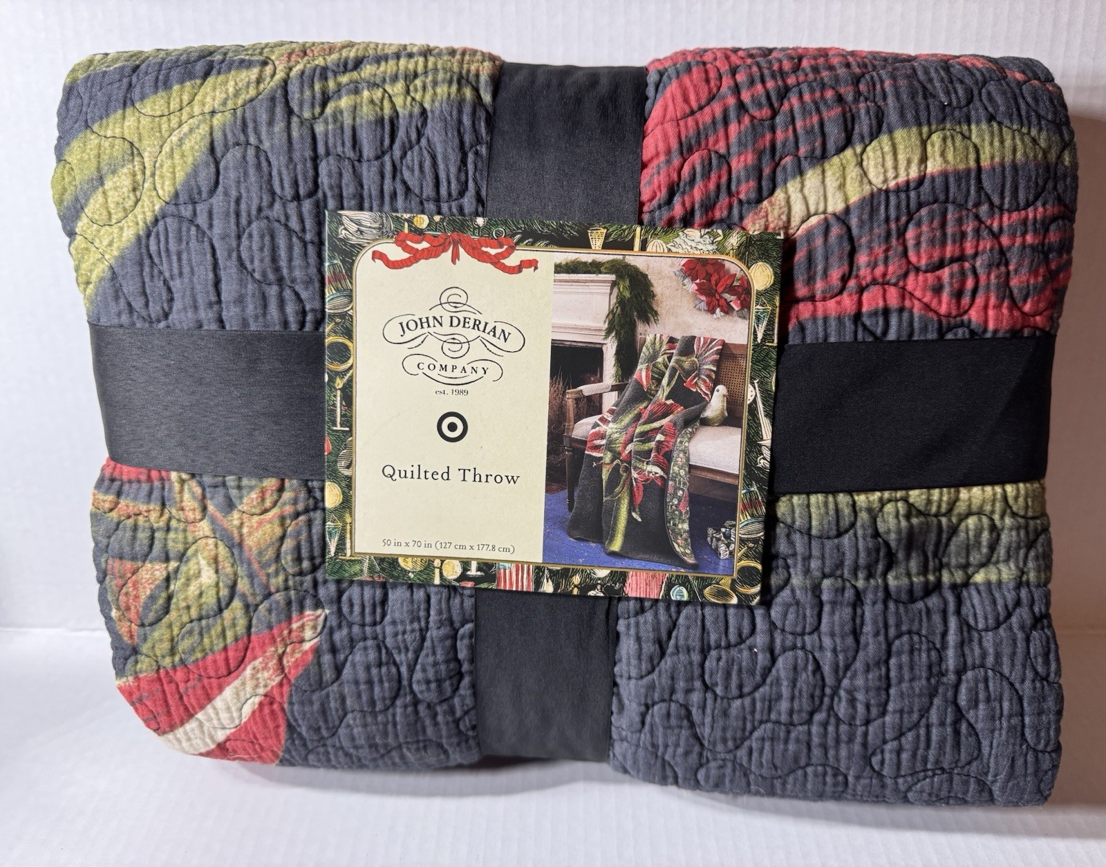 John Derian Target Blanket Quilted Throw Amaryllis Flower Cotton Quilt 2025 NWT gallery