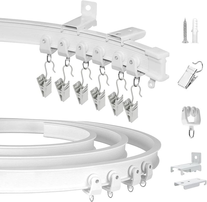 Ceiling Curtain Track, Flexible Bendable Curtain Rail System, 20Ft Wall Mount He gallery