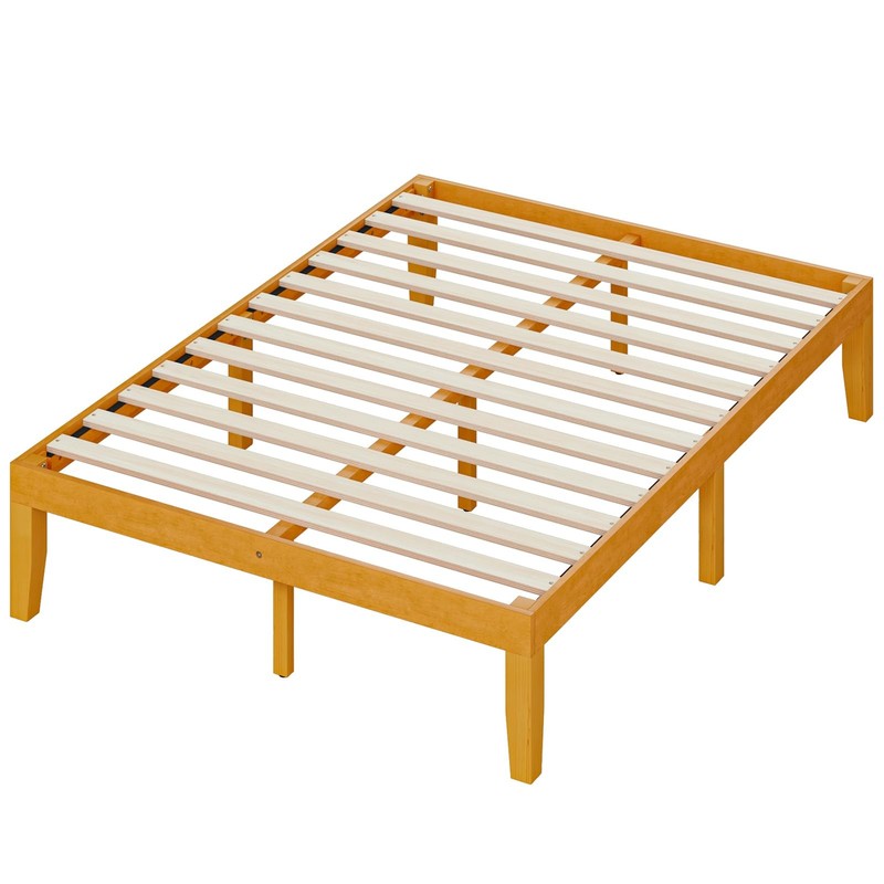 Solid Wood Bed Frame Wooden Platform Bed with Support Slats,Twin Full Queen King gallery