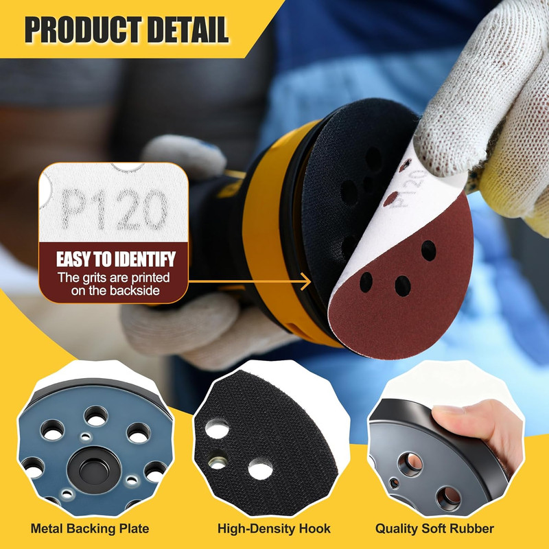 5 Inch Orbital Sander Replacement Pad Compatible with Dewalt DW420/DW421/DW422 gallery