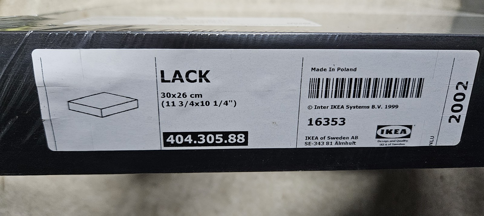 Ikea Lack Floating Wall Shelf Black 30x26 cm 11 3/4” x 10 1/4” FACTORY SEALED gallery