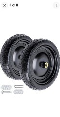 💜2-Pack 13 Inch Solid Rubber Tires, 4.00-6 Tire Flat Free, with 5/8″ Bearings