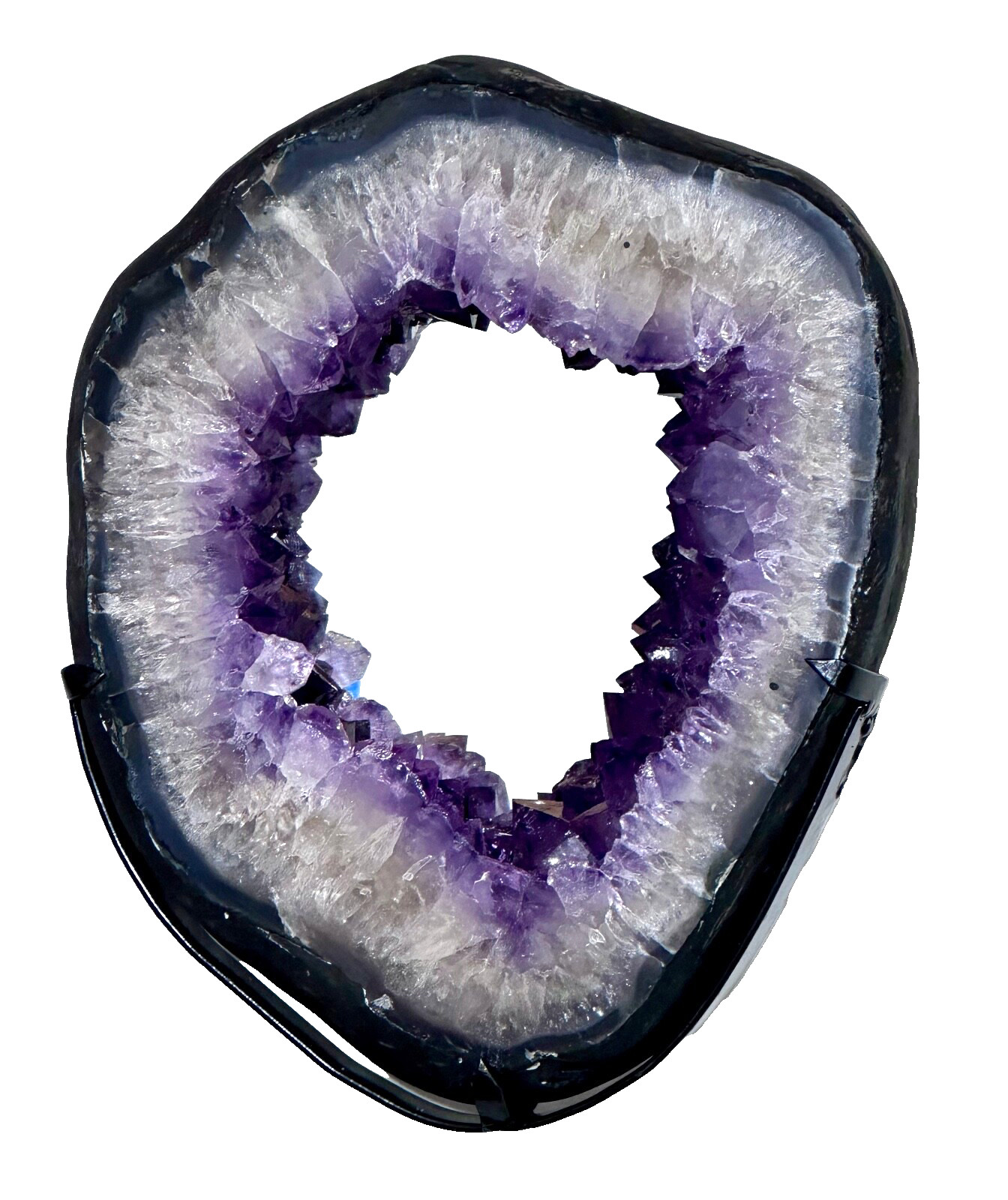 Amethyst Geode Crystal Wall Mirror Exceptional Color Quality 11 Pounds Gemstone gallery